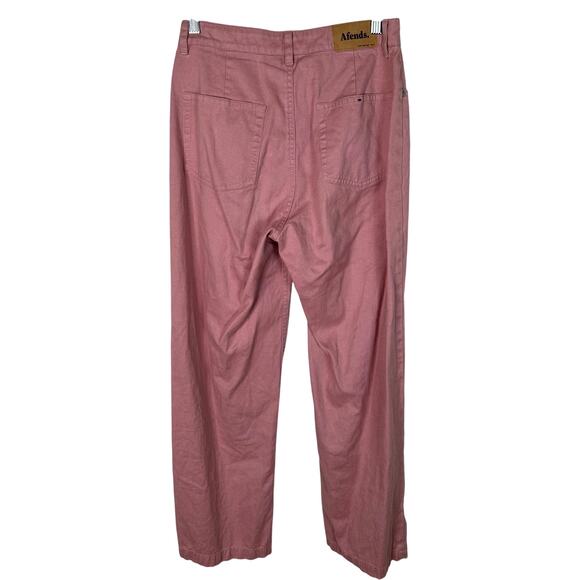 Afends Womans 26 Shelby Hemp Twill High Waist Wide Leg Pant Pink Blush Mauve - Picture 4 of 9